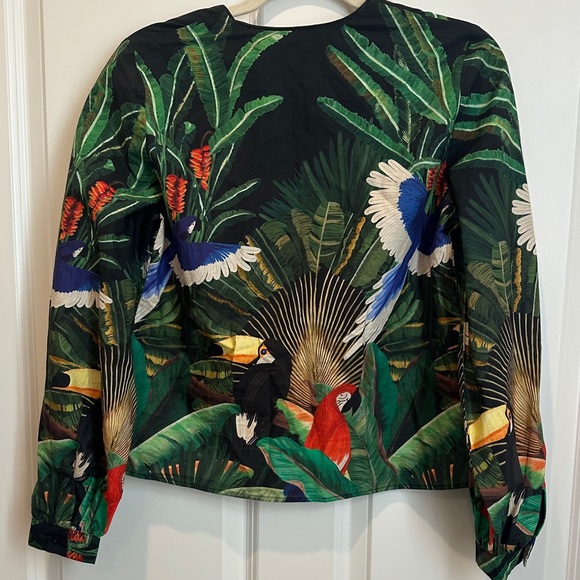 FARM Rio Black Pullover Tunic with Tropical Parrot Print - Picture 8 of 8